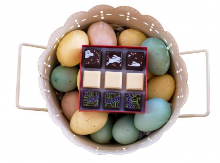 Delysia Chocolatier's Easter Truffle Collection includes peanut butter, white chocolate, and marshmallow.