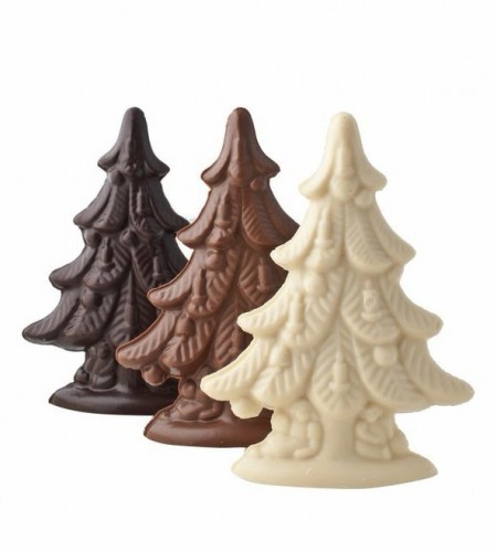 Our Molded Chocolate Christmas Trees make perfect stocking stuffers or holiday dinner party favors.