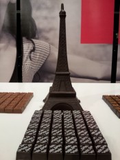 Delysia Chocolatier chocolate Eiffel Tower display at the Austin Food + Wine Sips and Sweets VIP event