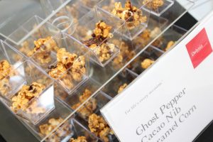Samples of our new Ghost Pepper Cacao Nib Caramel Corn at the 2015 Austin Food + Wine Festival