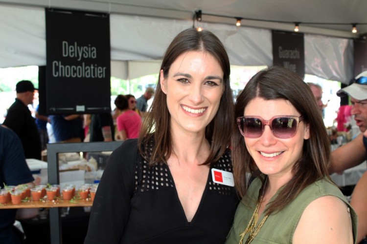 Delysia Chocolatier owner Nicole Patel chatting with Gail Simmons during the 2015 Austin Food + Wine Festival