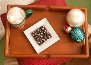 relax with a holiday chocolate treat during your travels