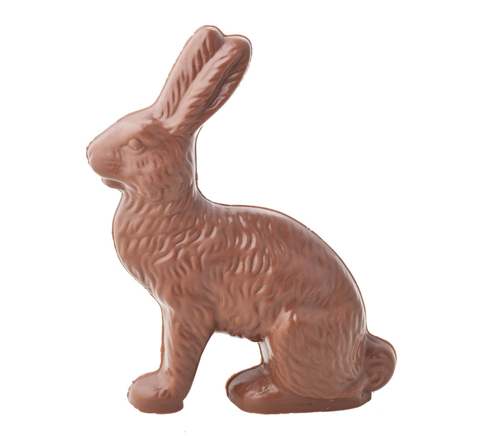 Easter bunny solid molded chocolate from Delysia Chocolatier
